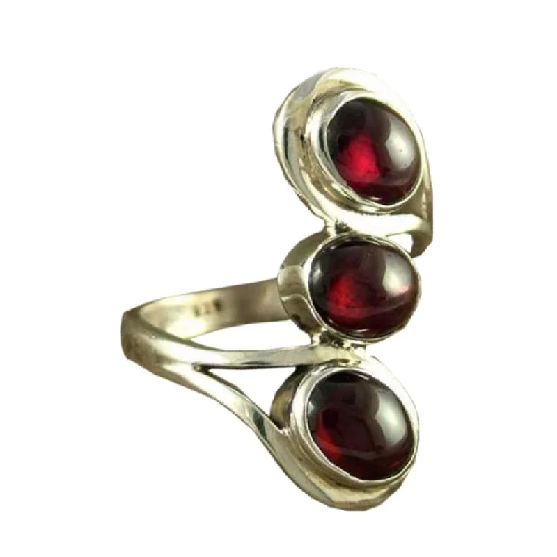 Women’s textured rings-Melody' Garnet Cocktail Ring