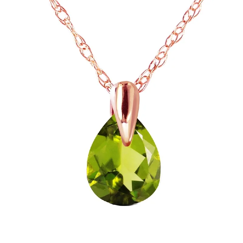 Women’s cluster rings-0.68 Carat 14K Rose Gold Enduring Peridot Necklace