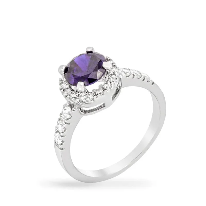 Women’s rose gold engagement rings-Royal Tanzanite Purple Crown Ring For Regal Elegance