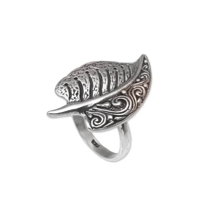 Women’s layered rings-Handmade Sterling Silver 'Two-ided' Ring (Indonesia)