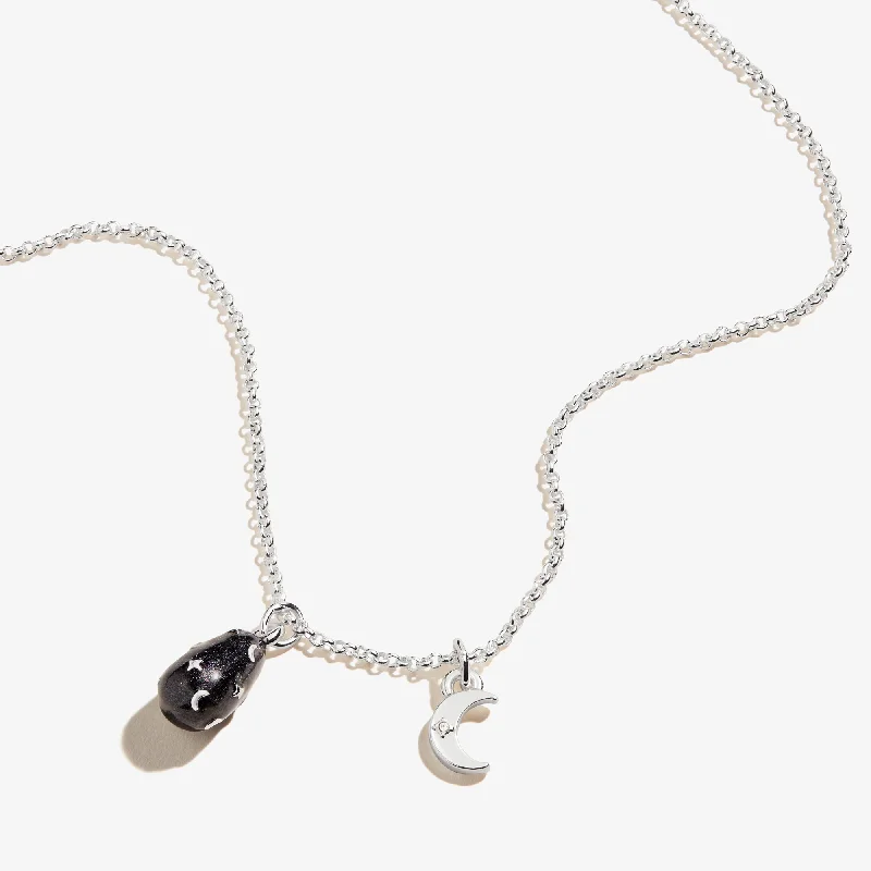 Women’s multi-strand necklaces-Celestial Moon Duo Charm Necklace