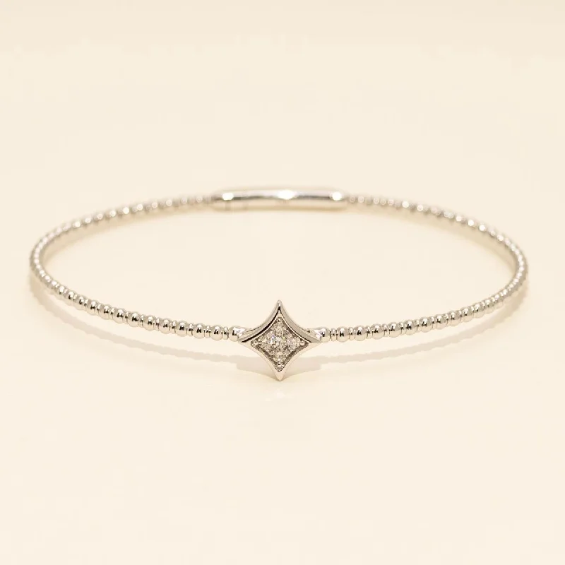 Women’s gold bangles-Diamond Bangle in 14kt White Gold (1/7ct tw)