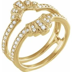 Women’s black diamond engagement rings-14K Yellow 1/3 CTW Diamond Ring Guard-653567:600:P-ST-WBC