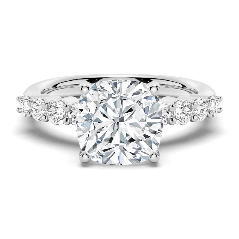 Women’s vintage engagement rings-Classic Shared-Prong Cushion Cut Engagement Ring