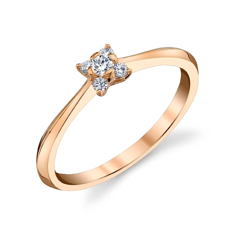 Women’s luxury engagement rings-14K Rose Gold Solitaire Diamond Engagement Ring