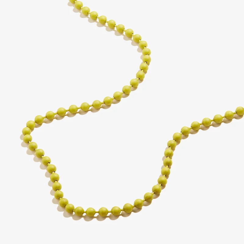 Women’s boho necklaces-Ball Chain Necklace, Yellow