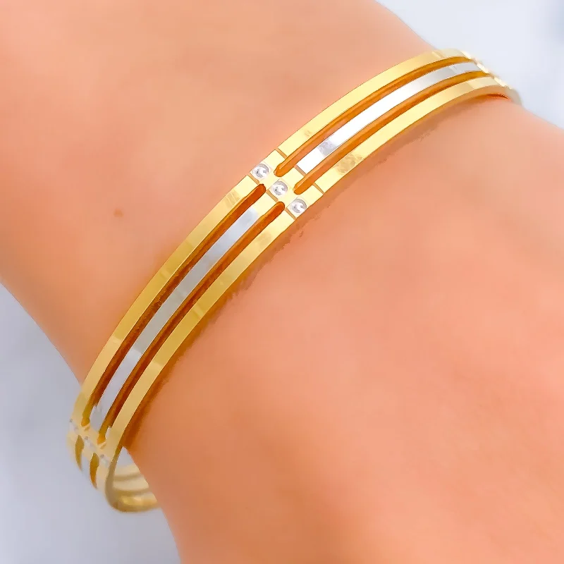 Women’s chic bangles-Bright Posh 22k Gold Bangle