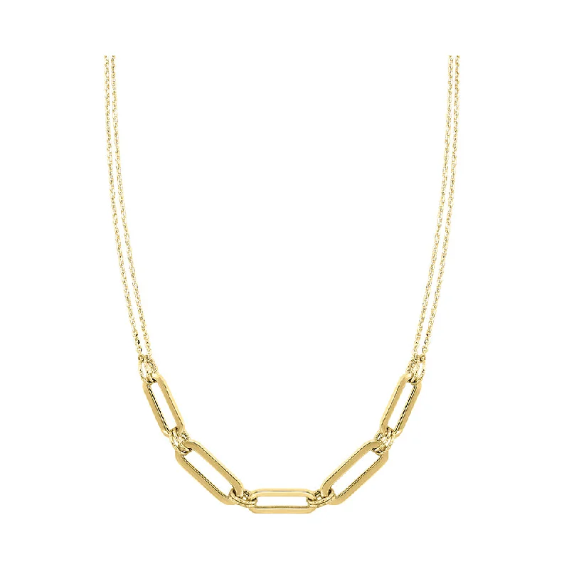 Women’s layered silver necklaces-14KT YELLOW GOLD NECKLACE