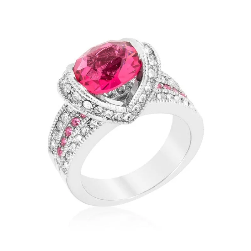 Women’s fancy diamond rings-Ovaline Pink Ring