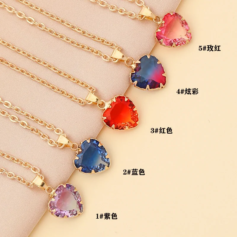 Women’s infinity necklaces-Fashion Multicolor Heart-shape Necklace