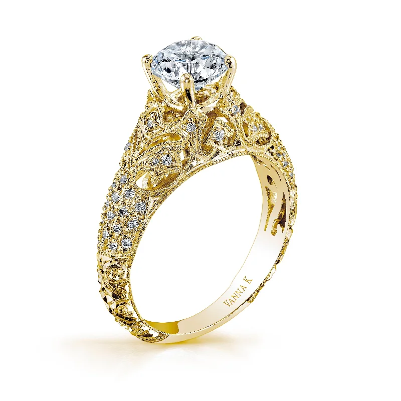 Women’s personalized diamond engagement rings-18K YELLOW GOLD DIAMOND ENGAGEMENT RING